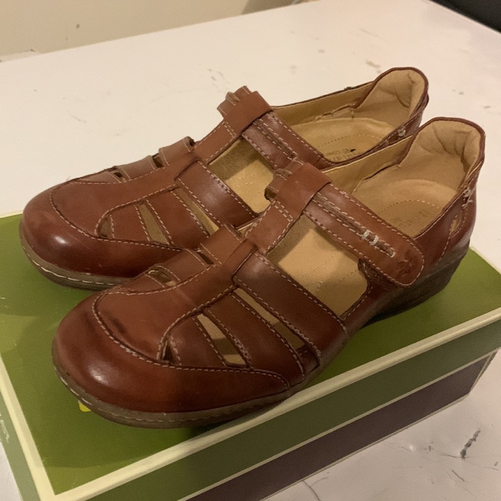 Size 8 Malta,Cognac leather sandals Excellent condition worn three or four times